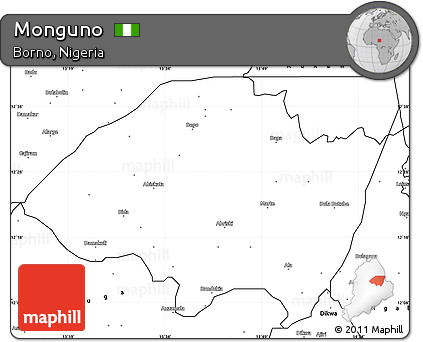 Blank Simple Map of Monguno
