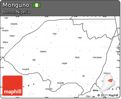 Blank Simple Map of Monguno