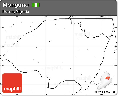 Blank Simple Map of Monguno, no labels