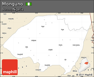 Classic Style Simple Map of Monguno