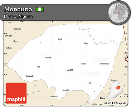Classic Style Simple Map of Monguno