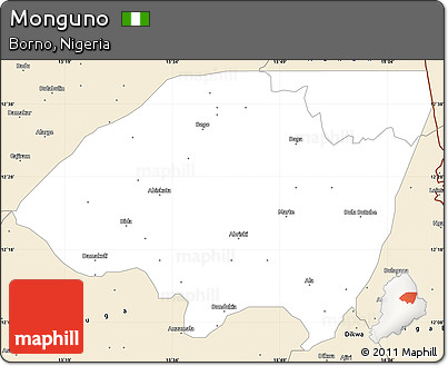 Classic Style Simple Map of Monguno