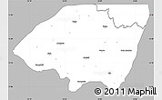 Gray Simple Map of Monguno, single color outside