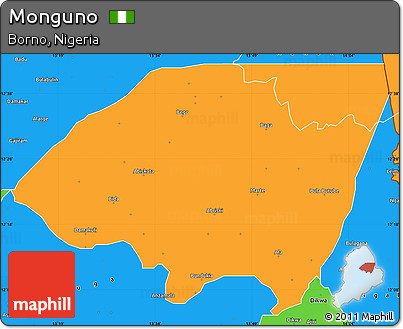 Political Simple Map of Monguno