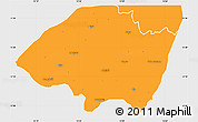 Political Simple Map of Monguno, single color outside