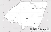 Silver Style Simple Map of Monguno, cropped outside