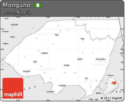 Silver Style Simple Map of Monguno