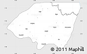 Silver Style Simple Map of Monguno, single color outside