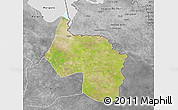 Satellite 3D Map of Ngala, desaturated