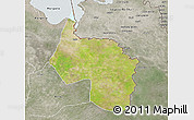 Satellite 3D Map of Ngala, semi-desaturated