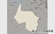 Shaded Relief 3D Map of Ngala, darken, semi-desaturated