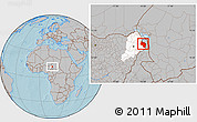 Gray Location Map of Ngala, highlighted parent region, hill shading