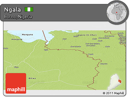 Physical Panoramic Map of Ngala