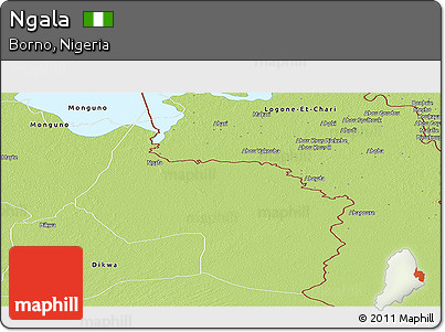 Physical Panoramic Map of Ngala