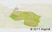 Satellite Panoramic Map of Ngala, lighten