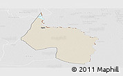 Shaded Relief Panoramic Map of Ngala, lighten, desaturated