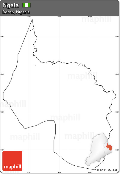Blank Simple Map of Ngala, cropped outside, no labels