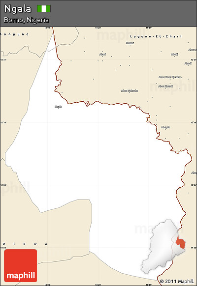 Classic Style Simple Map of Ngala