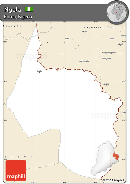 Classic Style Simple Map of Ngala