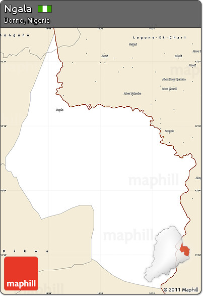 Classic Style Simple Map of Ngala