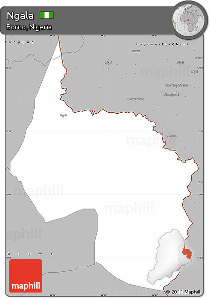 Gray Simple Map of Ngala