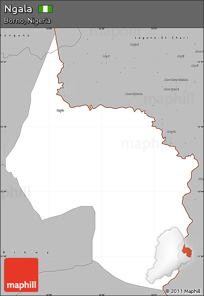 Gray Simple Map of Ngala