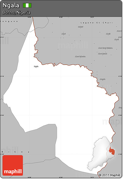 Gray Simple Map of Ngala