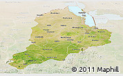 Satellite Panoramic Map of Borno, lighten