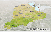 Satellite Panoramic Map of Borno, lighten, semi-desaturated
