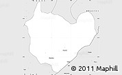 Silver Style Simple Map of Boki