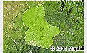 Physical 3D Map of Ikom, satellite outside