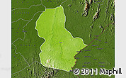 Physical Map of Ikom, darken