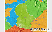 Physical Map of Ikom, political outside