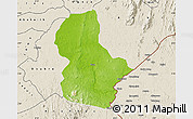 Physical Map of Ikom, shaded relief outside
