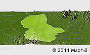 Physical Panoramic Map of Ikom, darken