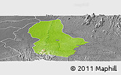 Physical Panoramic Map of Ikom, desaturated