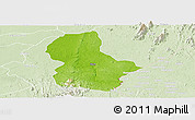 Physical Panoramic Map of Ikom, lighten