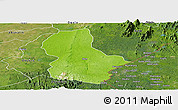 Physical Panoramic Map of Ikom, satellite outside