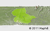 Physical Panoramic Map of Ikom, semi-desaturated