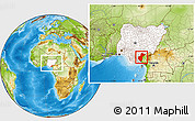 Physical Location Map of Cross River, highlighted country, within the entire country