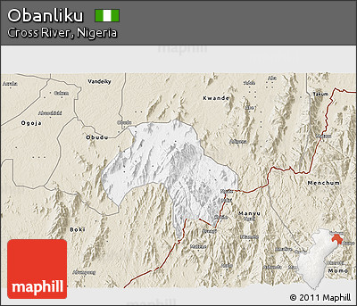 Classic Style 3D Map of Obanliku