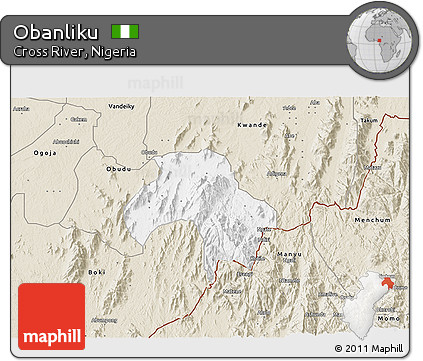 Classic Style 3D Map of Obanliku