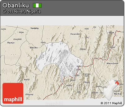 Classic Style 3D Map of Obanliku