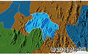 Political 3D Map of Obanliku, darken