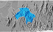 Political 3D Map of Obanliku, desaturated