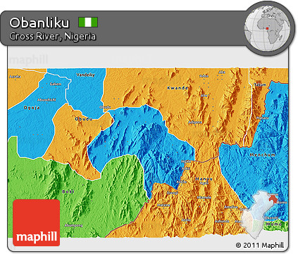 Political 3D Map of Obanliku