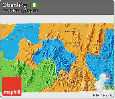 Political 3D Map of Obanliku