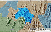 Political 3D Map of Obanliku, semi-desaturated