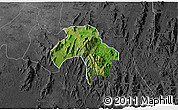 Satellite 3D Map of Obanliku, darken, desaturated