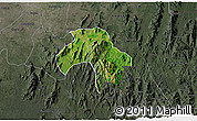 Satellite 3D Map of Obanliku, darken, semi-desaturated